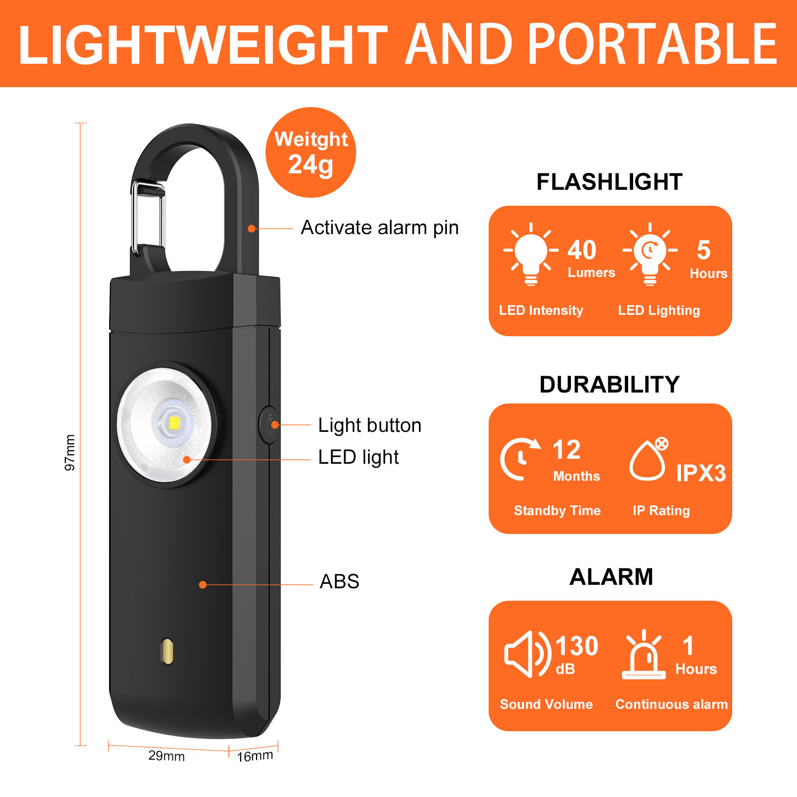 Self Defense Alarm 130dB Anti- - Rechargeable Battery Aa review and price