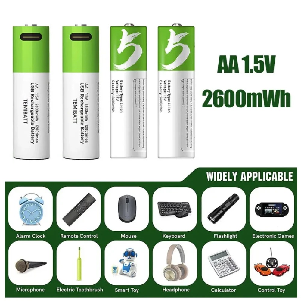 8pcs 1.5V AA 2600mWh  Battery  - Rechargeable Battery Aa review and price
