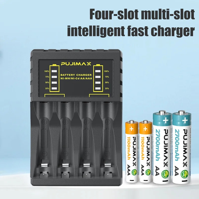 AA/AAA Battery Charger 4 Slots - Rechargeable Battery Aa review and price