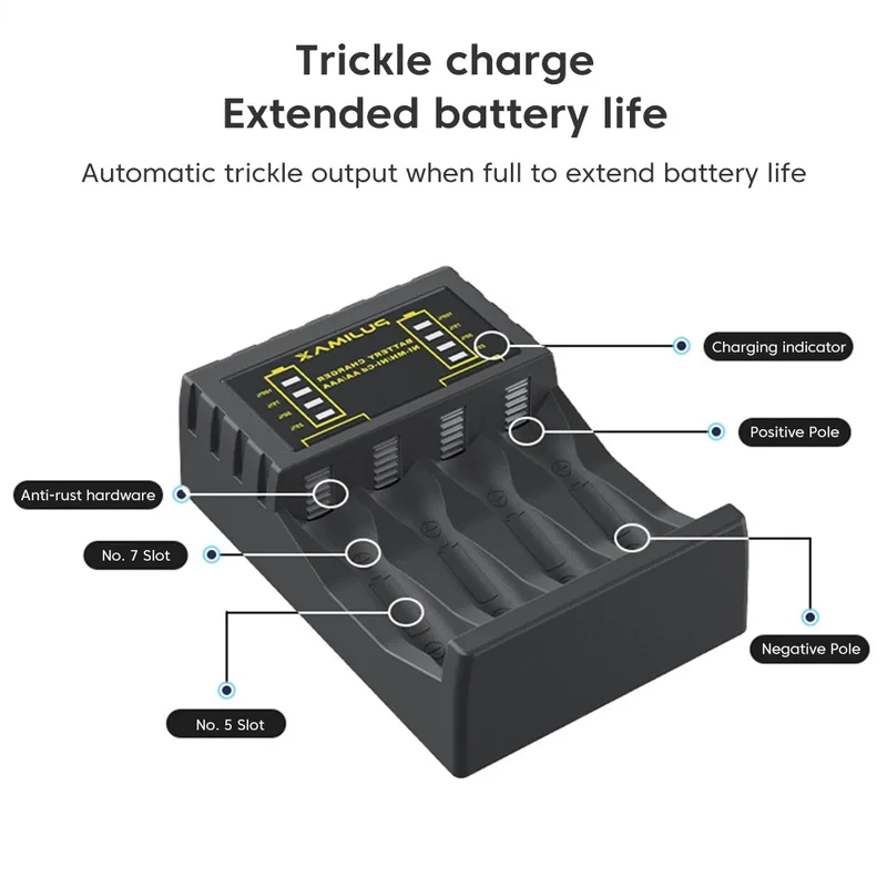 AA/AAA Battery Charger 4 Slots - Rechargeable Battery Aa review and price