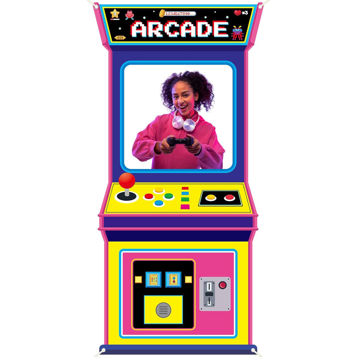 Fabric Arcade Game Photo Backg - Background Retro Gaming review and price