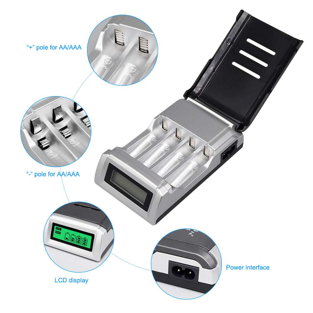 PALO 4 Slots Smart LCD Display - Rechargeable Battery Aa review and price