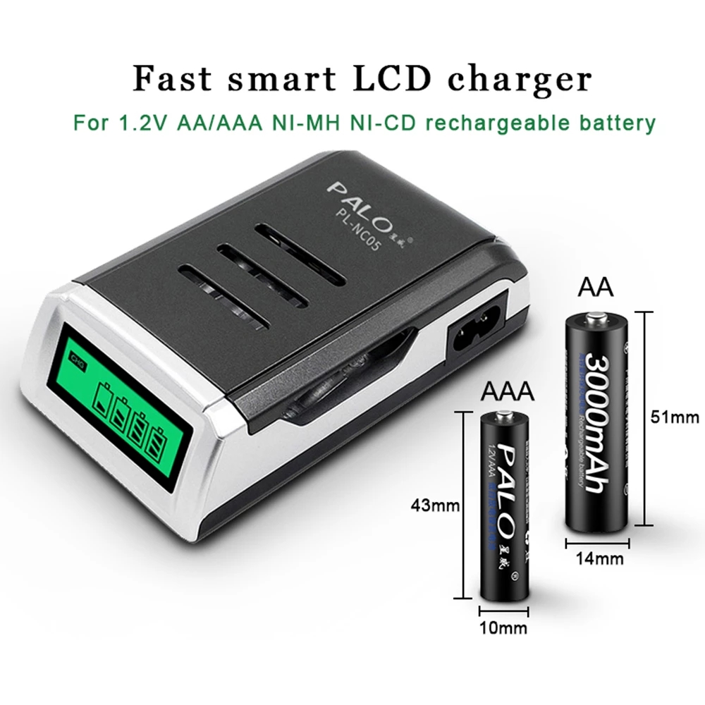 PALO 4 Slots Smart LCD Display - Rechargeable Battery Aa review and price