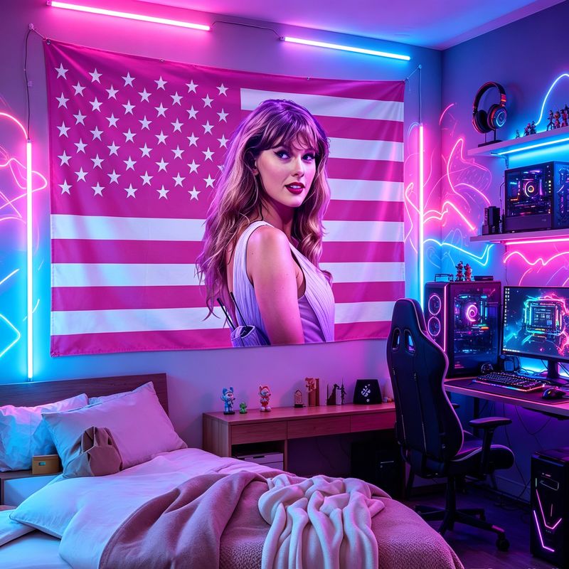 VIKAMA American Flag Female Si - Retro Gaming Room review and price