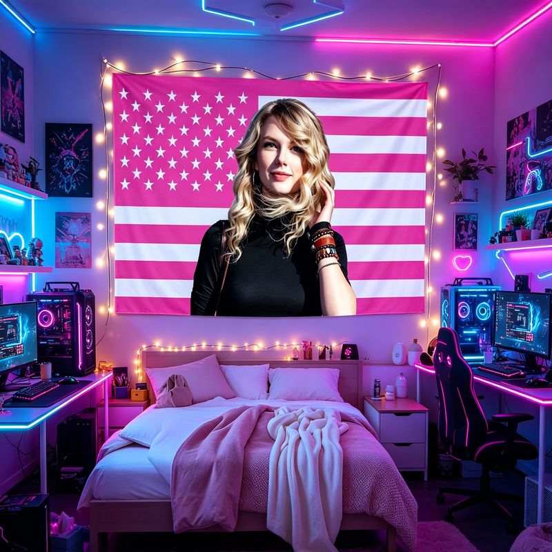 VIKAMA American Flag Female Si - Retro Gaming Room review and price