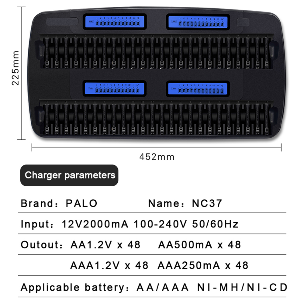 PALO 24/36/48 Slots 1.2V LCD D - Rechargeable Battery Aa review and price