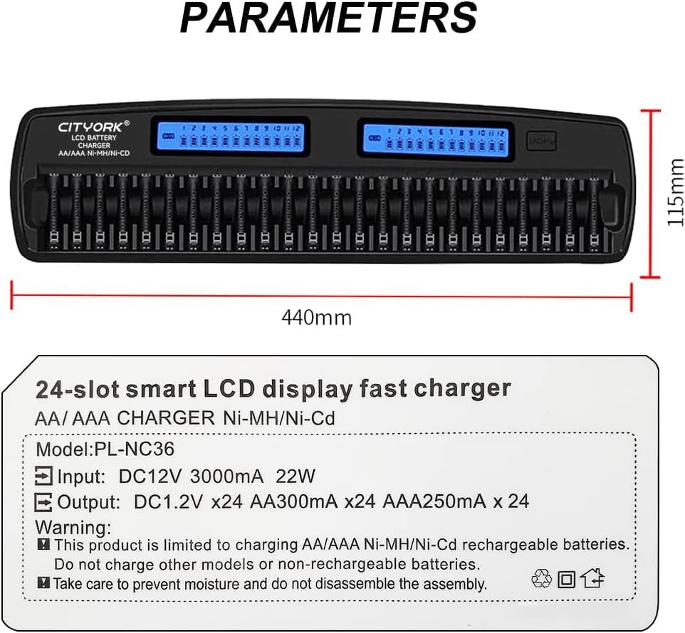 PALO 24/36/48 Slots 1.2V LCD D - Rechargeable Battery Aa review and price